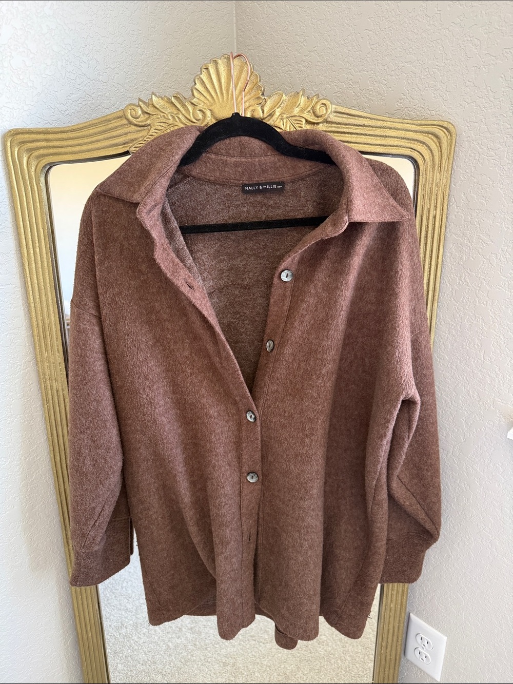 Nally & Millie Brown Button-Front Women's Cardigan